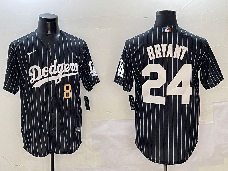 Men Los Angeles Dodgers #24 Bryant Black Stripe Jointly Name 2025 Nike MLB Jersey style 3->los angeles dodgers->MLB Jersey